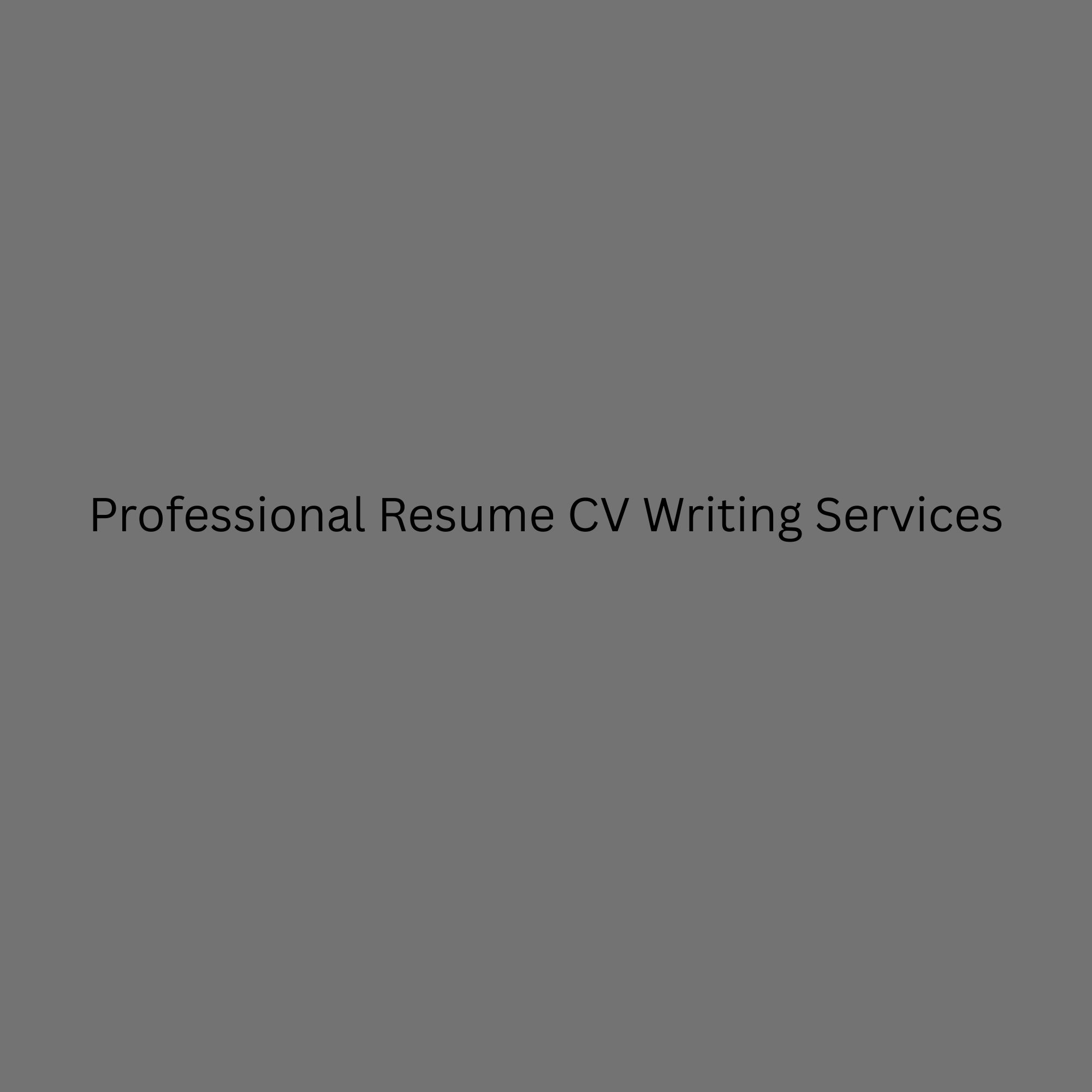 Professional Resume CV Writing Services